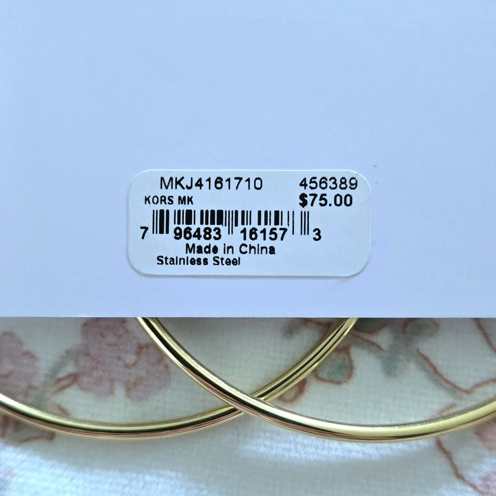 Michael Kors Gold💛 "Cityscape"🏙 Large Hoop Earrings - Picture 14 of 14